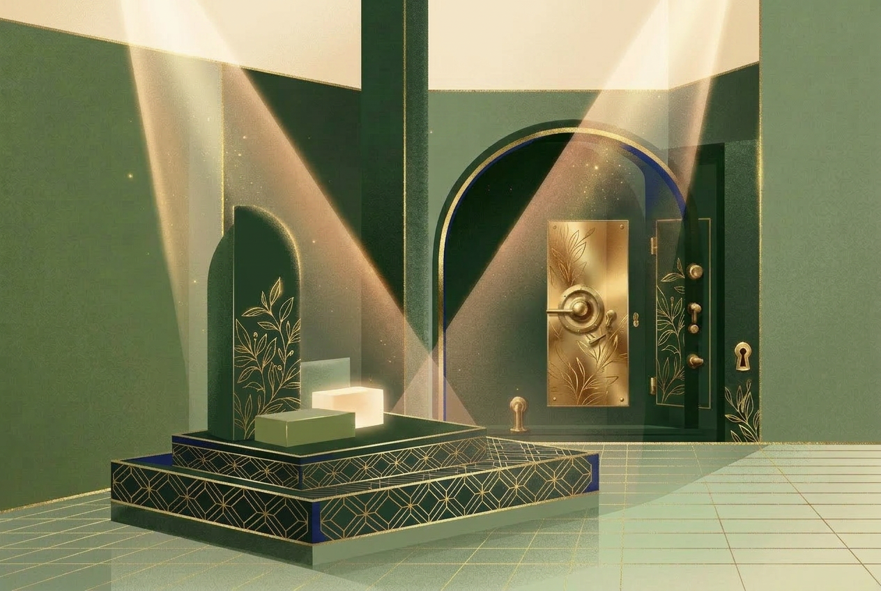 Editorial illustration of a private gallery and vault, symbolic of high-profile collections protected by WAX